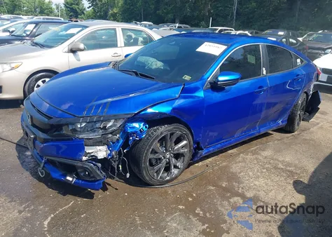 2019 Honda Civic Sport z USA, uszkodzony, nr VIN 2HGFC2F80KH503960